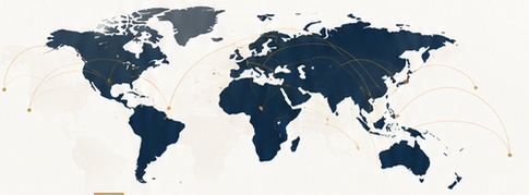 World map with international payment routes